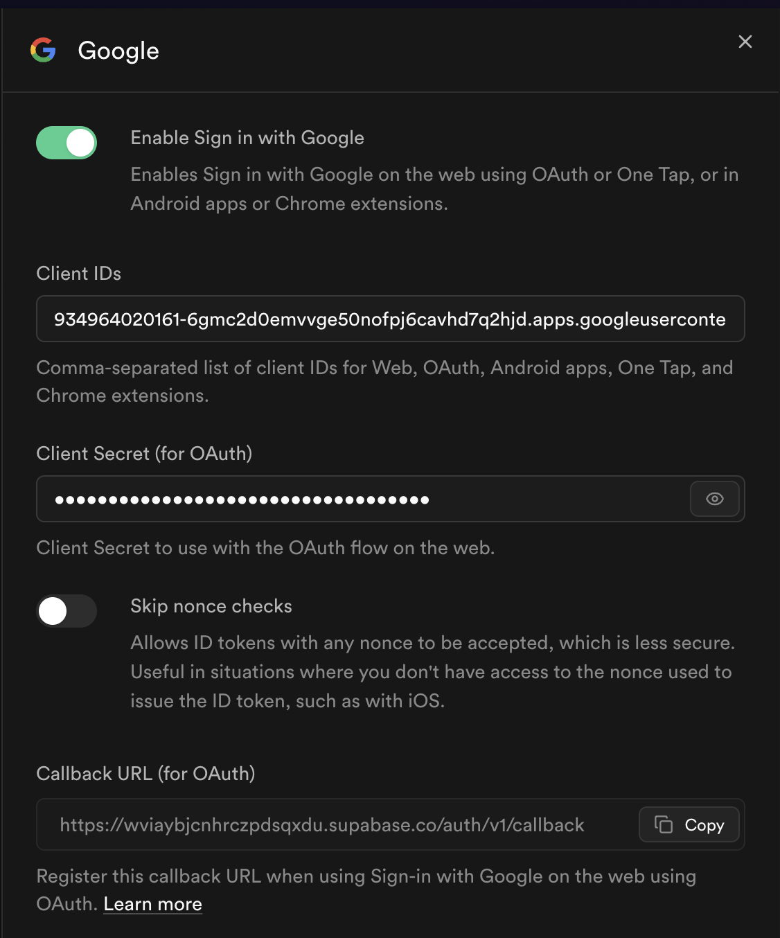 Configure Sign in with Google